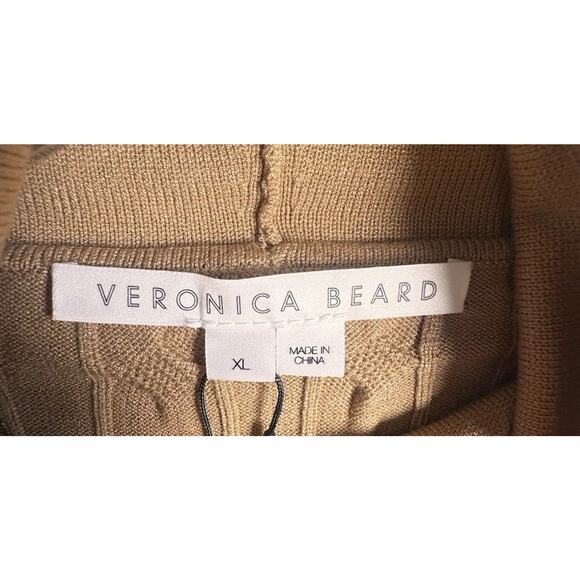 NWT Veronica Beard Lova Pullover Cable Knit Turtleneck Sweater Camel Women Sz XL - Picture 7 of 16